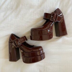 Steve Madden Carly Double Platform Mary Jane Pumps 6